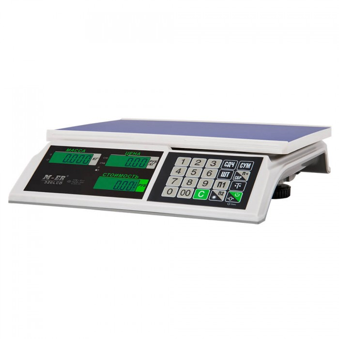 Торговые настольные весы M-ER 326 AC-32.5 "Slim" LCD Белы